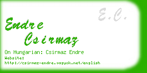 endre csirmaz business card